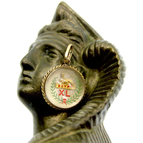 Pendentif Pendentif en cristal d'Essex peint à l'envers en or 58 Facettes