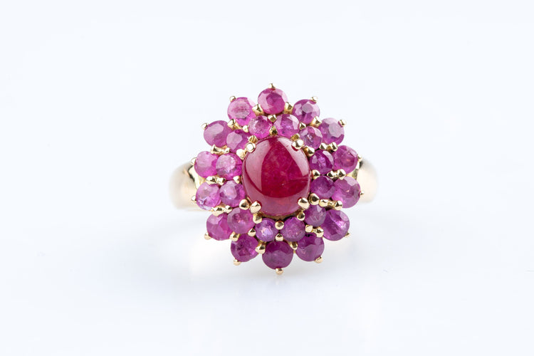 Bague 52 Bague fleur rubis 3,35 ct en or jaune 18K 58 Facettes BGRUBIOC583-107