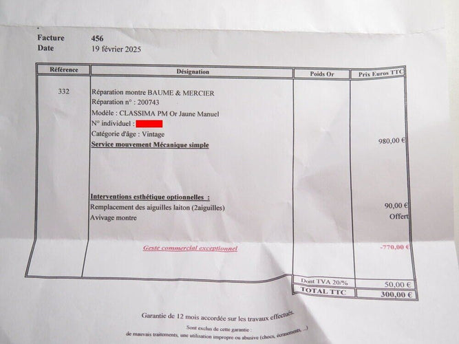 Montre vintage montre baume & mercier classima pm or 18k diamants garantie 58 Facettes 266688