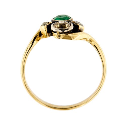 Bague 54 Bague Contrarié avec émeraude et diamants 58 Facettes 35532