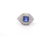 Bague 54 Bague saphir 1,51cts et diamants en platine 58 Facettes 26083-26029