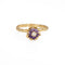 Tulpenring aus Gelbgold und Amethyst-Diamanten 