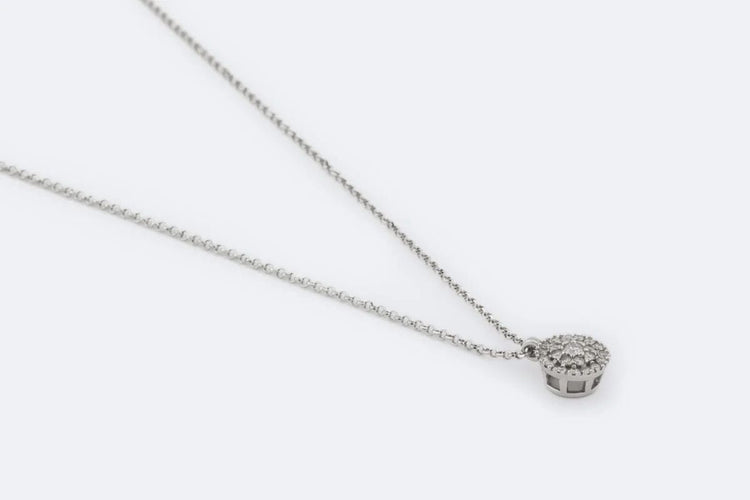 Collier Oro Bianco Collier en or blanc avec point lumineux 58 Facettes col339