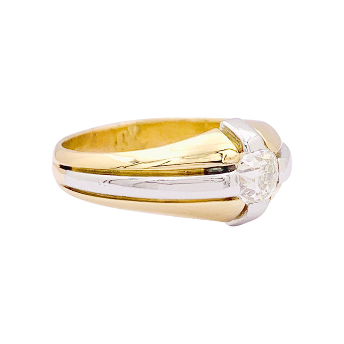 Vintage ring platinum, yellow gold, diamond.