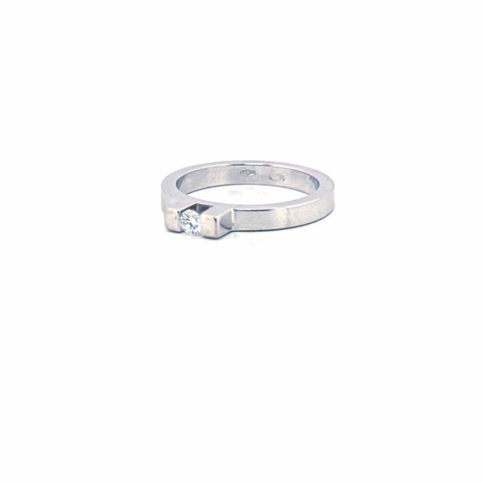 Bague 53 Solitaire Minimaliste Or Blanc 18k Diamant 58 Facettes 3-GS30229-01