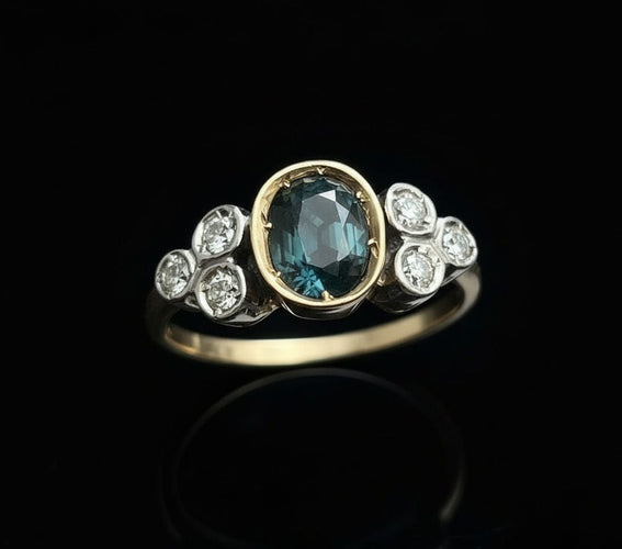 Bague Bague avec saphir et diamants 58 Facettes