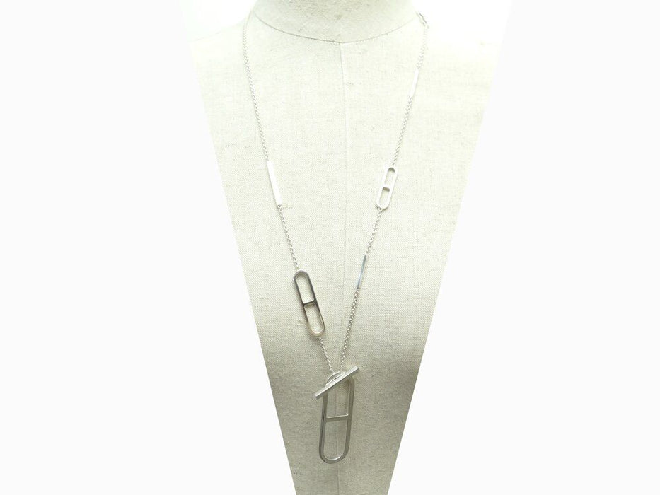 HERMES necklace ever anchor chain in silver