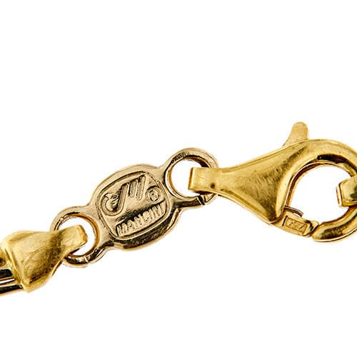 Herenarmband in twee goudsoorten, Schakel vogelogen 