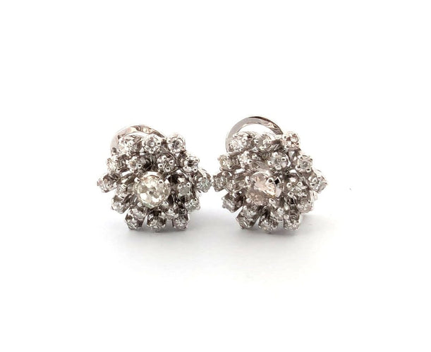 Boucles d'oreilles Boucles d'oreilles en or blanc avec diamants 58 Facettes