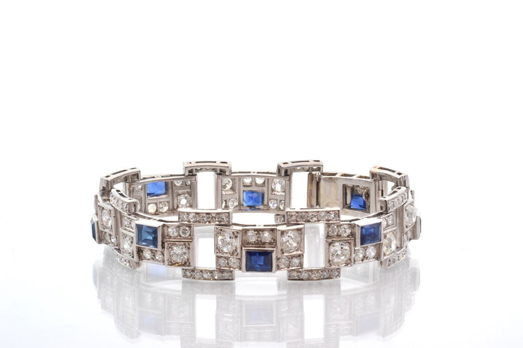 Bracciale Art Deco diamanti e zaffiri 