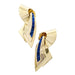 Broche Broche vintage "Ruban" double clips or rose, pierres bleues. 58 Facettes 33781
