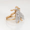 Bague 51 Bague vintage en or jaune et diamants avec abeille 58 Facettes G13913