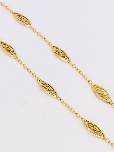 Collier Chaîne Art Nouveau maille filigrane or jaune 58 Facettes 1074.5