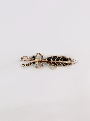 Broche Broche ancienne épi de blé en or, argent et perles fines 58 Facettes 772