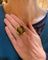 C. Escher - Cabochon cocktail ring with tiger's eye and diamonds in yellow gold 58 Facettes B384