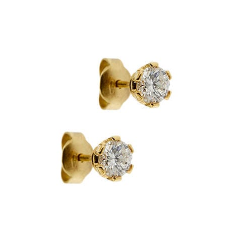 Orecchini in oro giallo punto luce diamanti 0,76 ct 