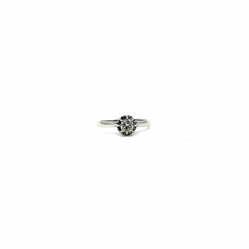 Bague 63 Solitaire or blanc et diamant 58 Facettes Z15B51619