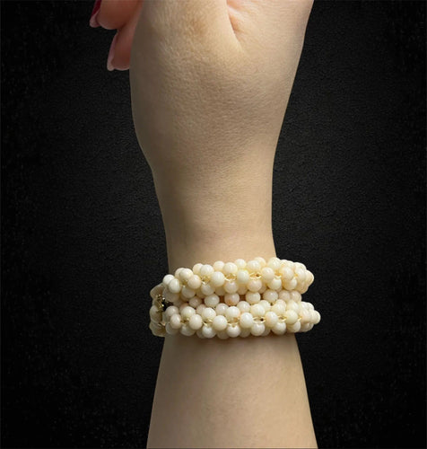 Bracelet Bracciale di Perle di Corallo Bianco 58 Facettes