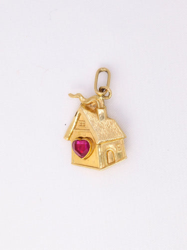 Pendentif maison vintage or jaune rubis 58 Facettes 1087.11