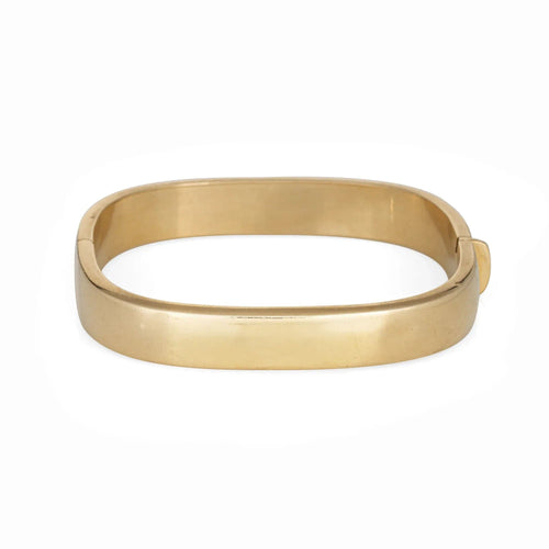 Bracelet Bracelet jonc carré vintage de 10 mm de large en or jaune 14 carats 58 Facettes G13755