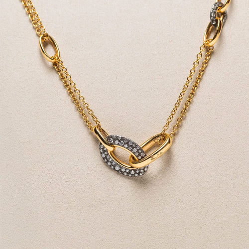 Collier Sautoir Pomellato Catene Or Rose et Diamants Blancs 58 Facettes 2.19211