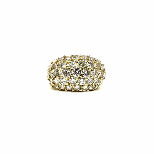 Bague 51 Bague jonc volume or jaune et pavage diamants 58 Facettes Z1351690