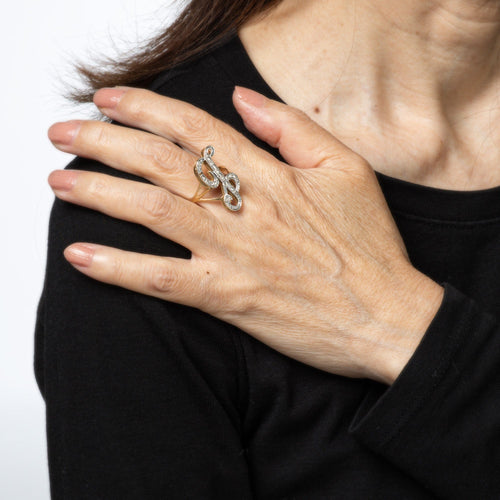 Bague Bague initiale en diamant vintage en or jaune 58 Facettes G13996