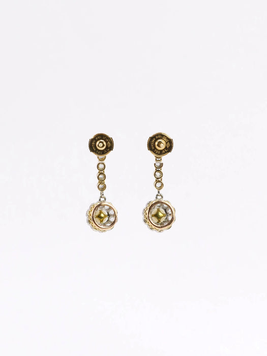 Pearl diamond drop earrings