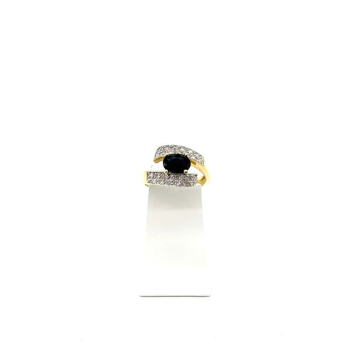 Bague Bague or bicolore saphir et diamants 58 Facettes