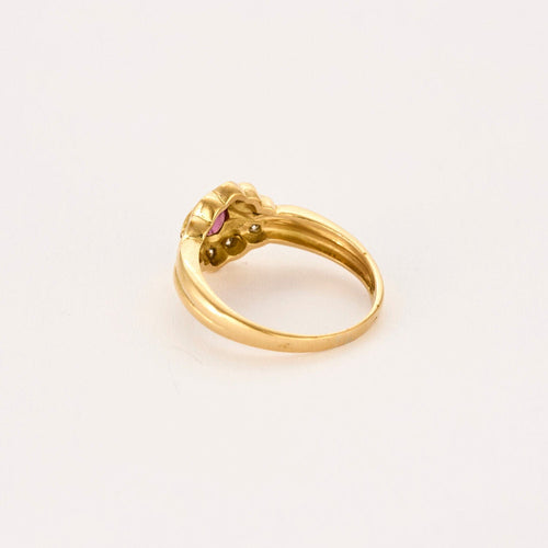 Bague 54 Bague or jaune, rubis et diamants 58 Facettes PER00663