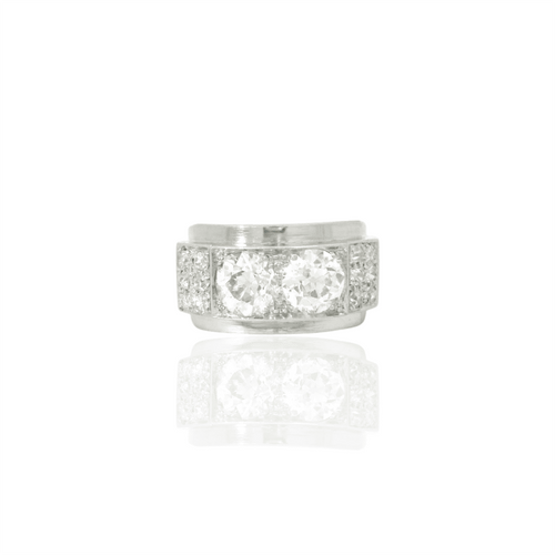Bague 52 Vintage platinum diamond ring 58 Facettes