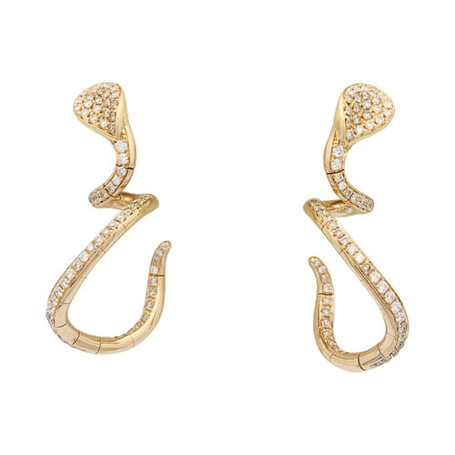Boucles d'oreilles Boucles d'oreilles Pasquale Bruni "Snake" or rose, diamants. 58 Facettes 33835