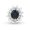 Bague Bague contour en or blanc avec saphir 2,98 ct et diamants 58 Facettes