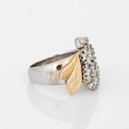 Bague 55 Bague Diamant Bumble Bee Or Bicolore 58 Facettes G10626