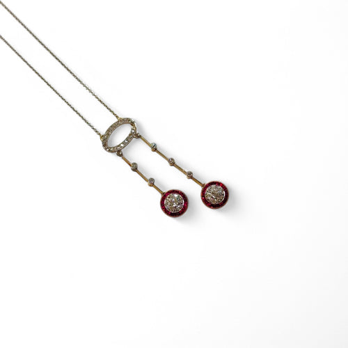 Collier Collier négligé deux ors, diamants et rubis 58 Facettes REF24087-250