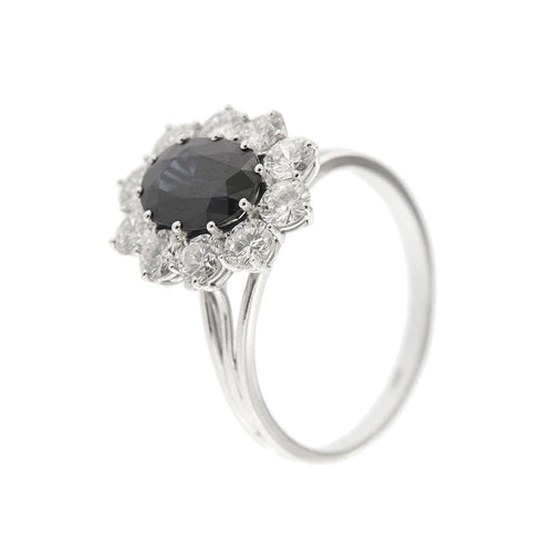 Bague Bague avec saphir et diamants 58 Facettes 29746