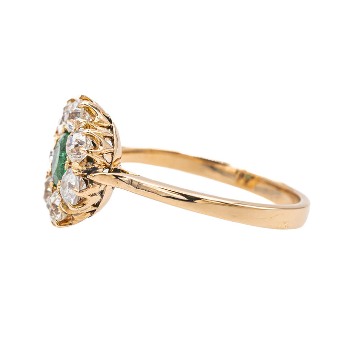 Ring Daisy Emerald Rose Gold