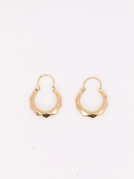 Vintage champagne gold hoop earrings