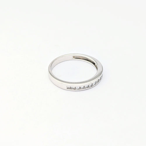 Bague 53 Demi - alliance or blanc et diamants 58 Facettes 31889