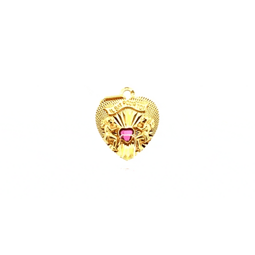 Collier Pendentif " il bat pour toi " - Rubis 58 Facettes