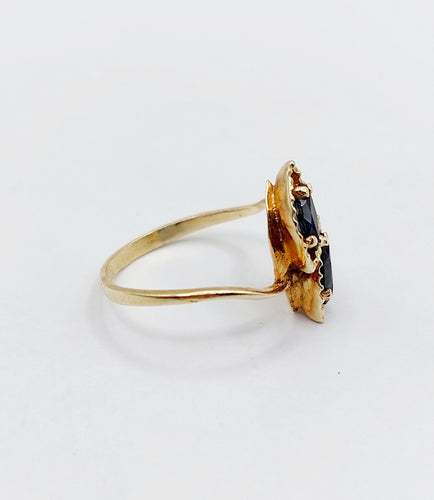 Bague 51 Bague vintage toi et moi or jaune, saphirs 58 Facettes A05847