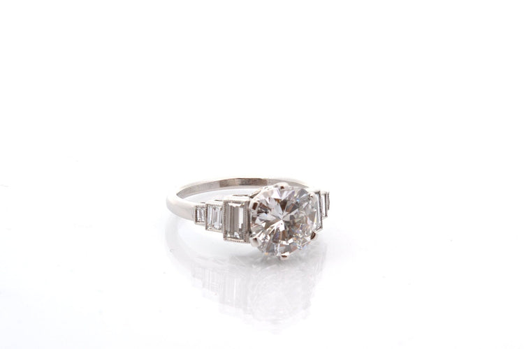 Bague 53 Bague diamant de 2,55cts G/P1 en platine 58 Facettes 27343B-27440