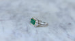 Bague 53 Bague Art déco Emeraude Colombienne 1.70 Cts et diamants 58 Facettes