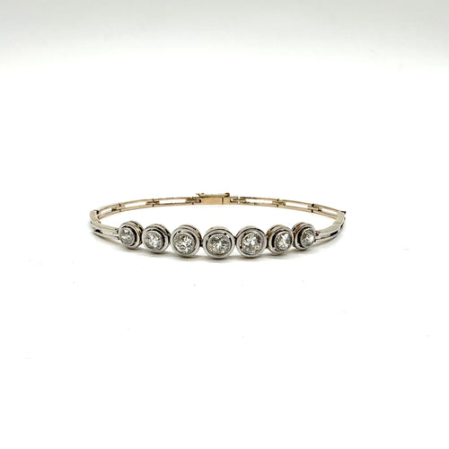 Bracelet or blanc rivière de diamants 58 Facettes Z1351323
