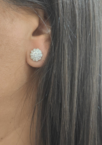 Puces d'oreilles en or blanc et diamants 58 Facettes 33522