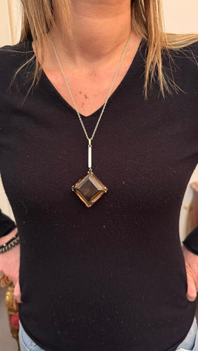 Pendentif Pendentif quartz fumé biseauté en argent 58 Facettes