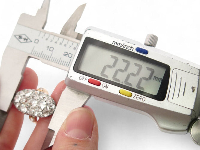 Bague 48 bague marquise navette 17 diamants 3.4ct t48 or rose 18k & platine 7.8 gr 58 Facettes 270710