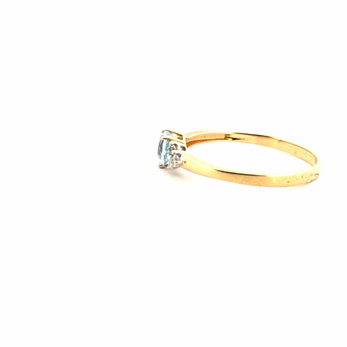 Bague 60 Solitaire Or Jaune Aigue-Marine 58 Facettes 84-GS34883-2