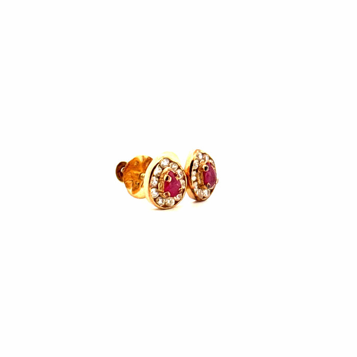 Boucles d'oreilles Puces d'oreilles Or Jaune 18k Rubis 58 Facettes B4BO-GS32226-17