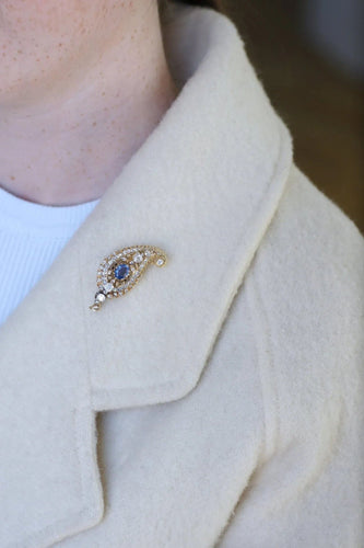 Broche Broche motif cachemire diamants et saphir 58 Facettes